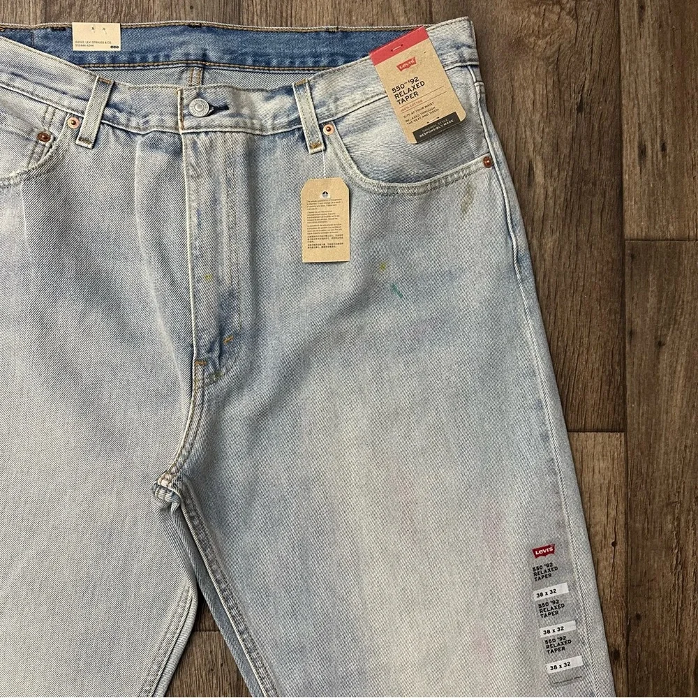 Levi’s 550 92 Relaxed Taper Art Paint Splatter Design Unique Look Mens Sz 38x32